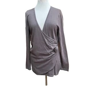 NWT!  Soft Surroundings Angora Blend Faux Wrap Sweater